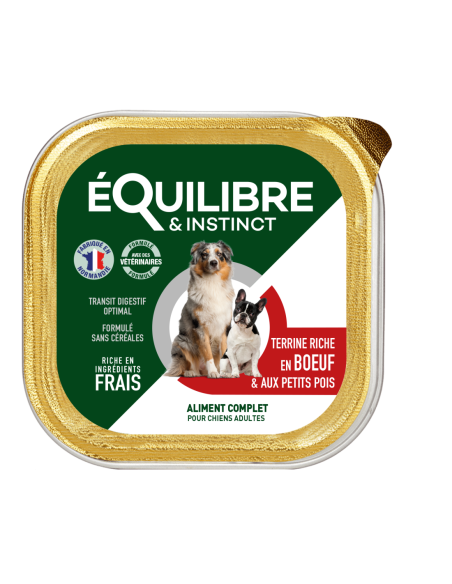Pâtées riches en boeuf & aux petits pois CHIEN ADULTE