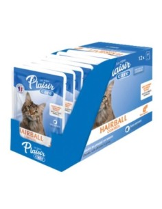 12 Repas Plaisir Care HAIRBALL CONTROL pour chat - Emincés au poisson en sauce