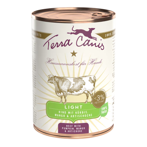Terra Canis Light Bœuf avec potiron, mangue et artichaut - Nourriture humide pour chien
