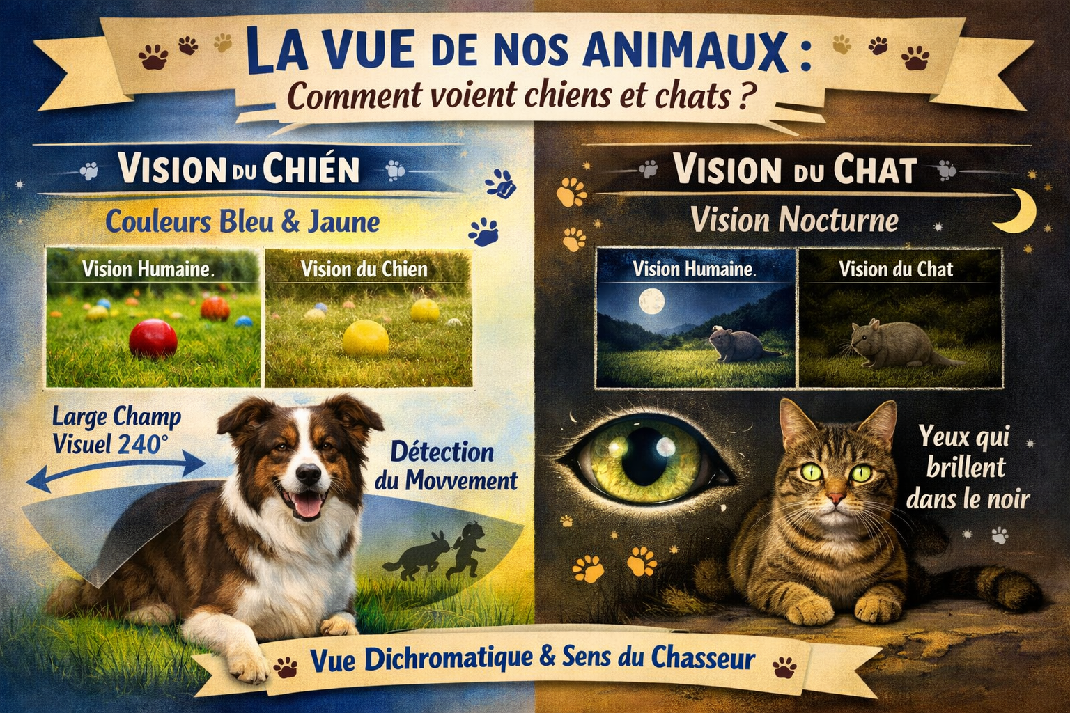 La vue de nos animaux : comment voient chiens et chats 🐶🐱